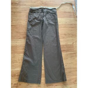 H&M green olive linen pants size 6